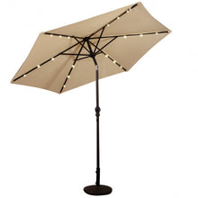 Load image into Gallery viewer, 9FT Patio Solar Umbrella LED Patio Market Steel Tilt W/ Crank Outdoor New-beige
