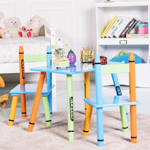 Load image into Gallery viewer, 3 pcs Playroom Crayon Kids Table &amp; Chairs Set
