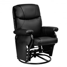 Load image into Gallery viewer, Glider Recliner with Ottoman and Remote Control-Black
