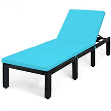 Load image into Gallery viewer, Patio Rattan Cushioned Height Adjustable Lounge Chair-Blue
