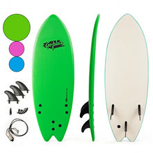 Load image into Gallery viewer, 5&#39;5&quot; Ocean Foamie SurfBoard  with Rope and 3 Fins-Green
