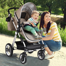 Load image into Gallery viewer, Folding Aluminum Baby Stroller Baby Jogger with Diaper Bag-Beige
