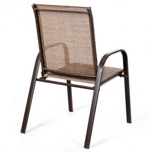 Load image into Gallery viewer, 2 PCS Patio Chairs Outdoor Dining Chair with Armrest-Brown
