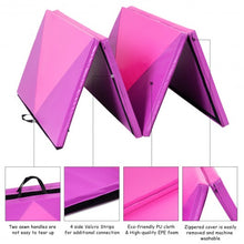 Load image into Gallery viewer, 4&quot; x 10&quot; x 2&quot; Gymnastics Mat Folding Portable Exercise Aerobics Fitness-Purple

