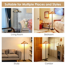 Load image into Gallery viewer, Tiffany-Style 2-Light Standing Lamp w/ 18&quot; Wide Shade
