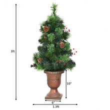 Load image into Gallery viewer, LED Christmas Tree with Red Berries Pine Cones-3&#39;
