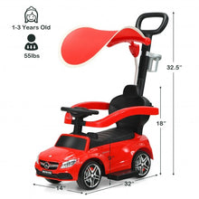 Load image into Gallery viewer, 3-in-1 Mercedes Benz Ride-on Toddler Sliding Car-Red
