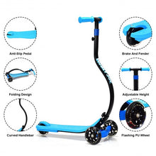 Load image into Gallery viewer, Folding Kids C Shape Anti-Collision Adjustable Kick Scooter -Blue
