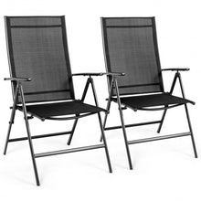 Load image into Gallery viewer, Set of 2 Adjustable Portable Patio Folding Dining Chair Recliner -Black
