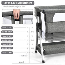 Load image into Gallery viewer, Adjustable Baby Bedside Crib with Large Storage-Dark Gray
