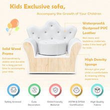 Load image into Gallery viewer, Children Upholstered Princess Sofa with Ottoman and Diamond Decoration for Boys and Girls-White

