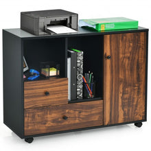 Load image into Gallery viewer, Lateral Mobile Filing Open Cabinet Large Printer Stand with 2 Drawers
