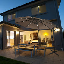 Load image into Gallery viewer, 10FT 360 Rotation Solar Powered LED Patio Offset Umbrella-Tan
