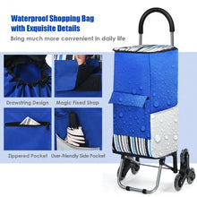 Load image into Gallery viewer, Removable Folding Shopping Cart with Bungee Cord-Blue

