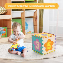 Load image into Gallery viewer, 75 Pieces Baby Foam Interlocking Play Mat with Fence with Detachable Numbers
