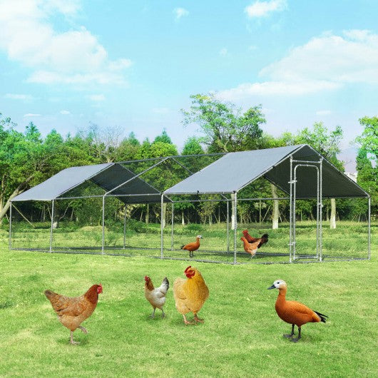 Large Walk In Chicken Coop with Roof Cover Backyard
