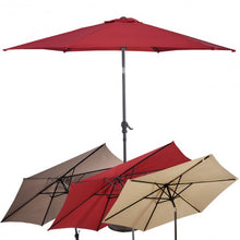 Load image into Gallery viewer, 10FT Patio Umbrella 6 Ribs Market Steel Tilt W/ Crank Outdoor Garden without Weight Base-Burgundy
