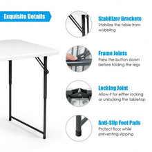 Load image into Gallery viewer, 4ft Adjustable Camping and Utility Folding Table
