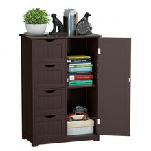 Load image into Gallery viewer, Standing Indoor Wooden Cabinet with 4 Drawers-Brown
