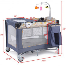 Load image into Gallery viewer, Foldable 2 Color Baby Crib Playpen Playard-Gray
