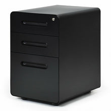 Load image into Gallery viewer, 3-Drawer Mobile File Cabinet with Anti-tilt Mechanism Legal-Black
