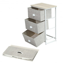 Load image into Gallery viewer, Nightstand Side Table Storage Tower Dresser Chest with 3 Drawers-Gray

