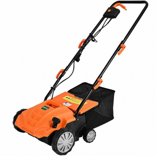 12Amp Corded Scarifier 13” Electric Lawn Dethatcher -Orange