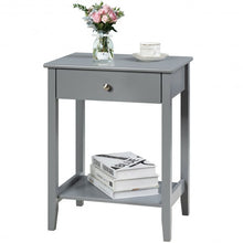 Load image into Gallery viewer, Wooden Nightstand  End Table Storage Display -Gray
