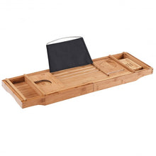Load image into Gallery viewer, Bamboo Bathtub Extendable Sides Caddy Tray with Soap Dish
