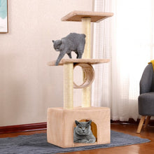 Load image into Gallery viewer, 37&quot; Cat Tree Condo Scratch Post Kitten Pet House-Beige
