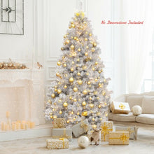 Load image into Gallery viewer, 7.5Ft Hinged Unlit Artificial Silver Tinsel Christmas Tree
