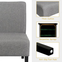 Load image into Gallery viewer, Armless Accent Chair  with Rubber Wood Legs -Gray
