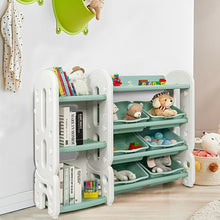 Load image into Gallery viewer, Kids Toy Storage Organizer w/Bins and Multi-Layer Shelf for Bedroom Playroom -GR
