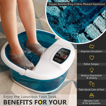 Load image into Gallery viewer, Foot Spa Tub with Bubbles and Electric Massage Rollers for Home Use-Blue
