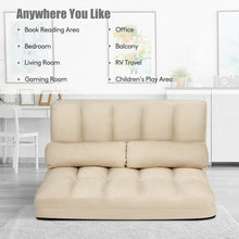 Load image into Gallery viewer, Foldable Floor 6-Position Adjustable Lounge Couch-Beige
