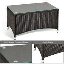 Load image into Gallery viewer, 4 pcs Patio Garden Rattan Furniture Set Coffee Table Cushioned Sofa
