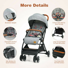 Load image into Gallery viewer, Lightweight Aluminium Frame Baby Stroller with Net-Gray
