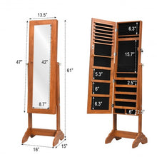 Load image into Gallery viewer, Lockable Jewelry Cabinet Armoire Standing Jewelry Holder Organizer

