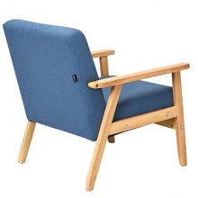 Load image into Gallery viewer, Modern Fabric Upholstered Solid Wood Frame Accent Chair-Blue
