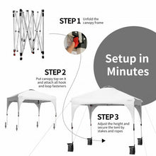 Load image into Gallery viewer, 8&#39; x 8&#39; Outdoor Pop Up Tent Canopy Camping Sun Shelter with Roller Bag-White
