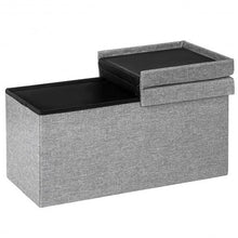 Load image into Gallery viewer, 30&quot; Folding Storage Ottoman with Lift Top-Light Gray

