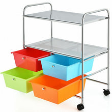 Load image into Gallery viewer, 4 Drawers Shelves Rolling Storage Cart Rack-Multicolor
