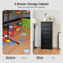 Load image into Gallery viewer, 6 Drawers Chest Dresser Clothes Storage Bedroom Furniture Cabinet-Black
