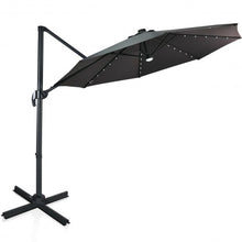 Load image into Gallery viewer, 10 Ft Patio Offset Cantilever Umbrella with Solar Lights-Gray
