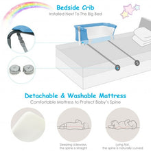 Load image into Gallery viewer, Travel Portable Baby Bed Side Sleeper  Bassinet Crib with Carrying Bag-Blue
