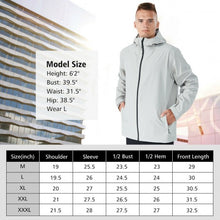 Load image into Gallery viewer, Men&#39;s Waterproof Rain Windproof Hooded Raincoat Jacket-Gray-L
