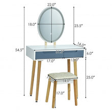 Load image into Gallery viewer, Touch Screen Vanity Makeup Table Stool Set -Gray
