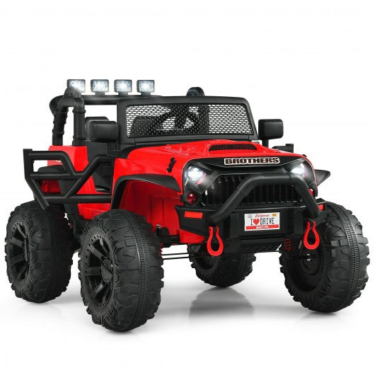 12V Kids Ride On Truck RC Motorized Car with Spring Suspension and MP3 -Red