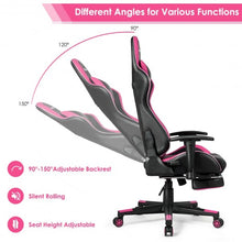 Load image into Gallery viewer, Massage LED Gaming Chair with Lumbar Support &amp; Footrest-Pink
