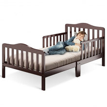 Load image into Gallery viewer, Classic Kids Wood Bed with Guardrails-Brown
